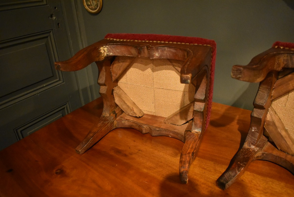 Paire de petits tabourets-photo-7