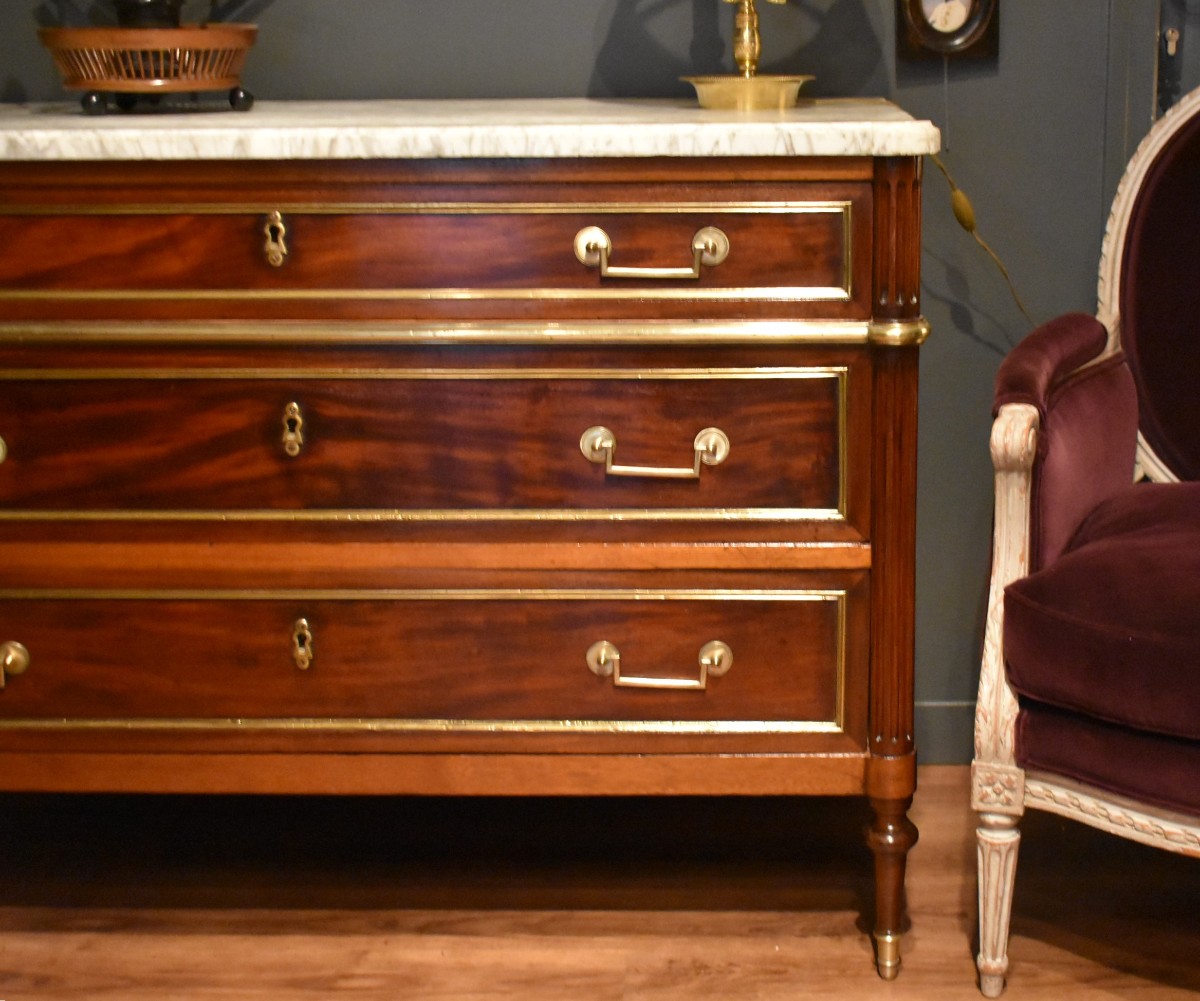 Commode de style Louis XVI en acajou-photo-3