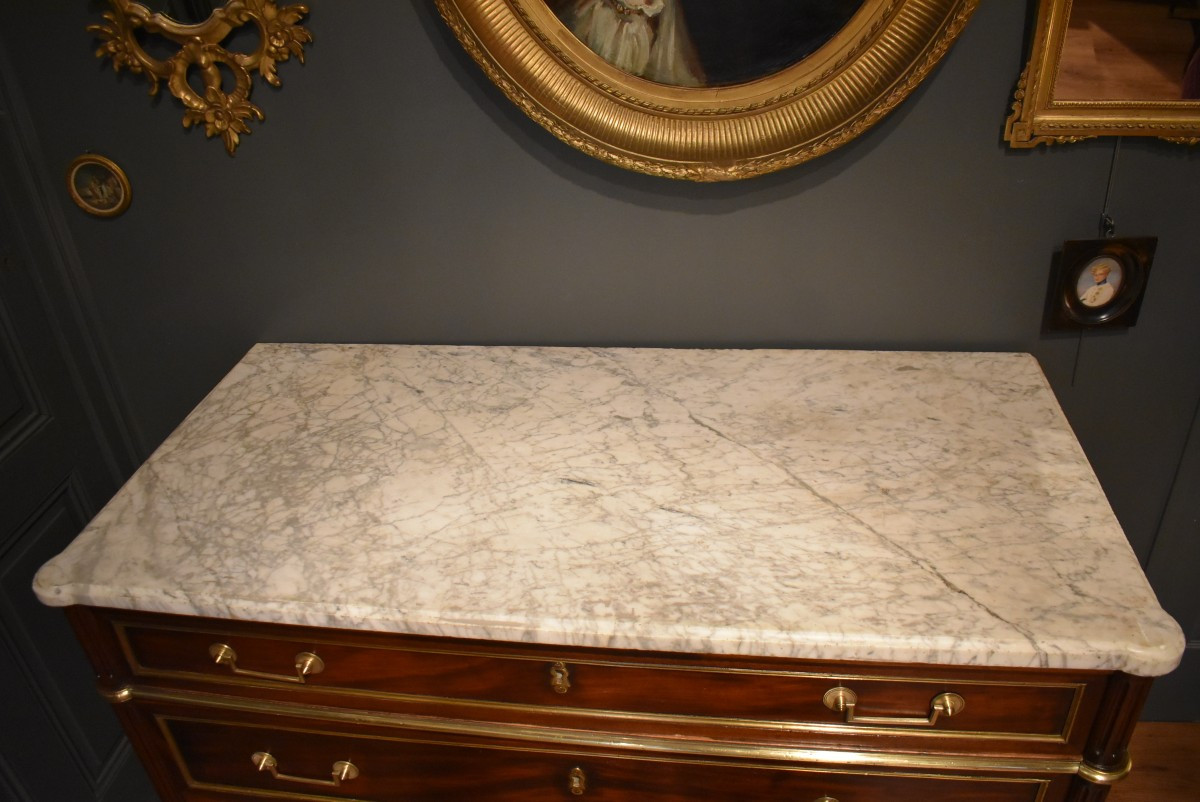 Commode de style Louis XVI en acajou-photo-2