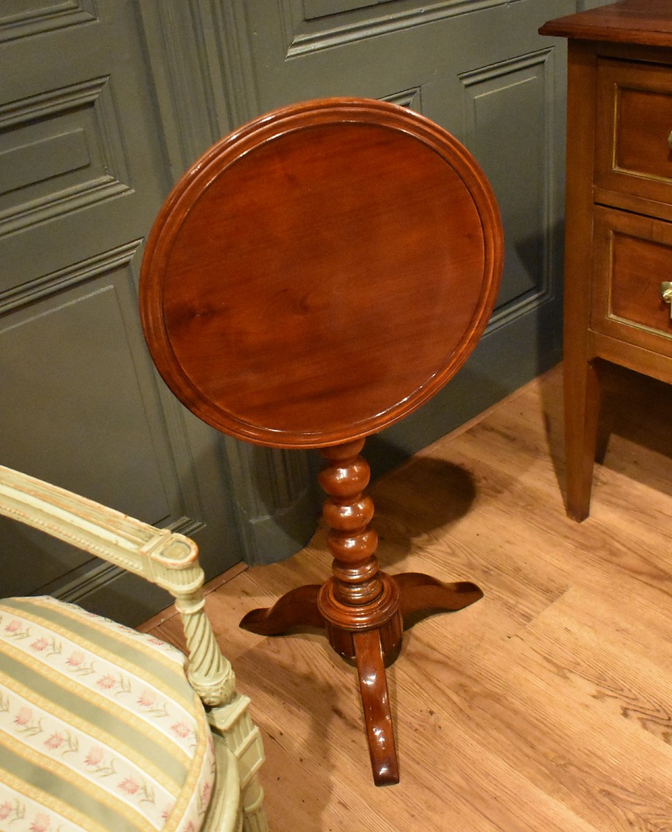 Petit guéridon basculant  en acajou-photo-4