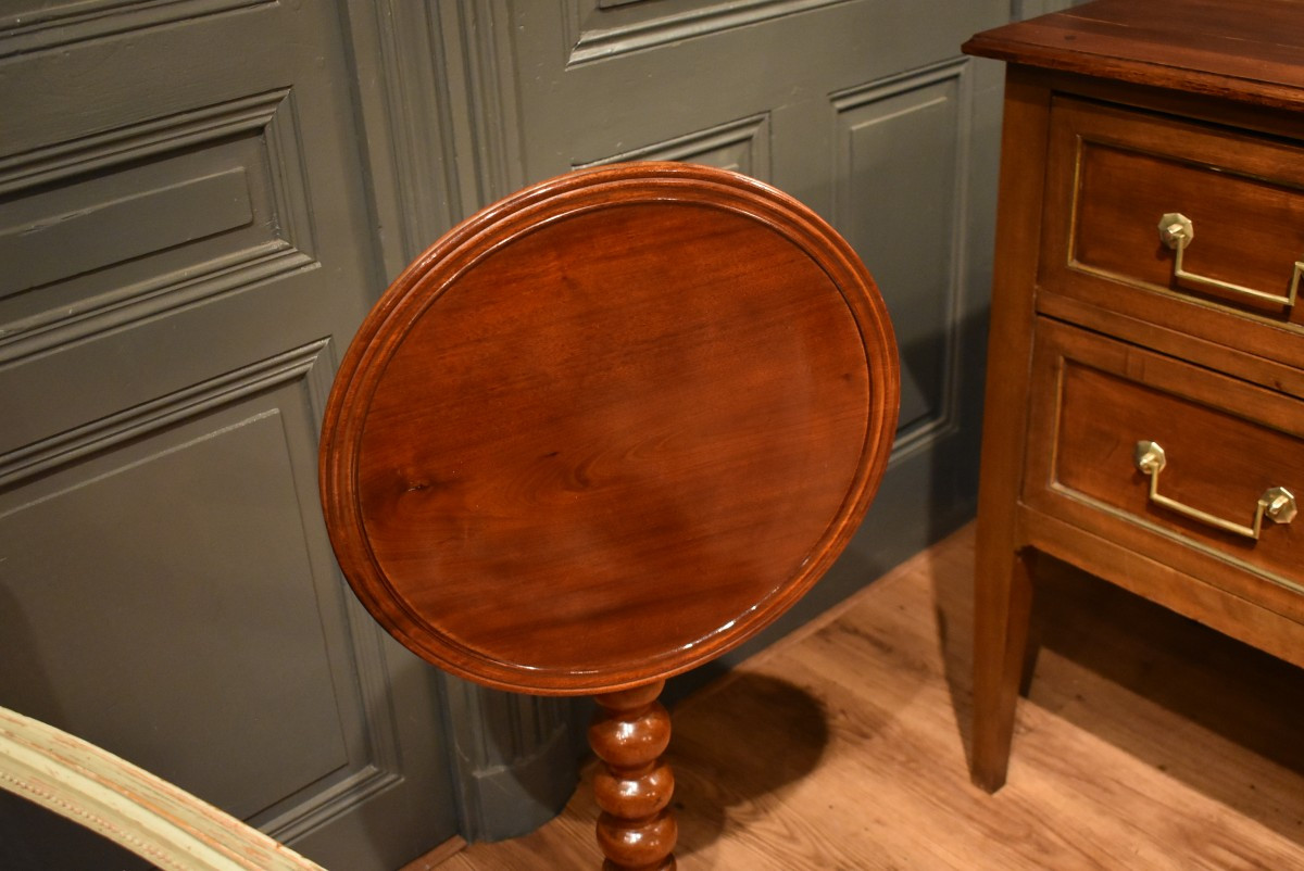 Petit guéridon basculant  en acajou-photo-5