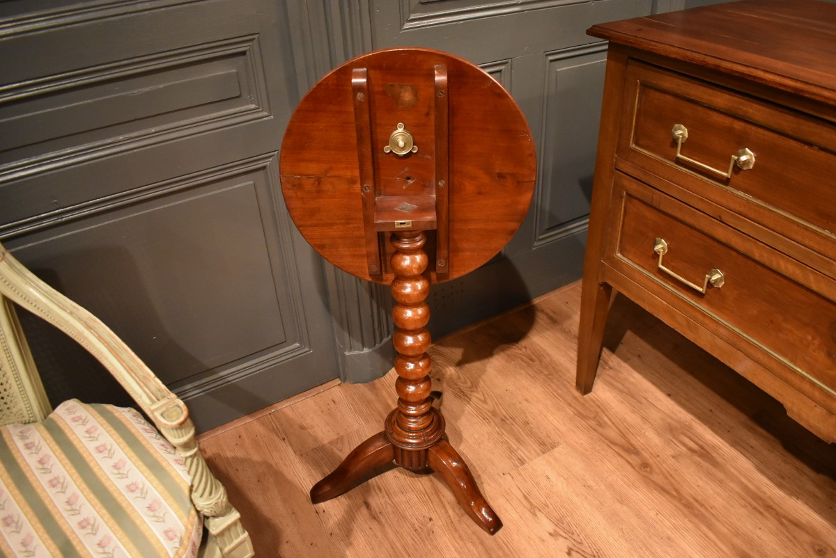 Petit guéridon basculant  en acajou-photo-7