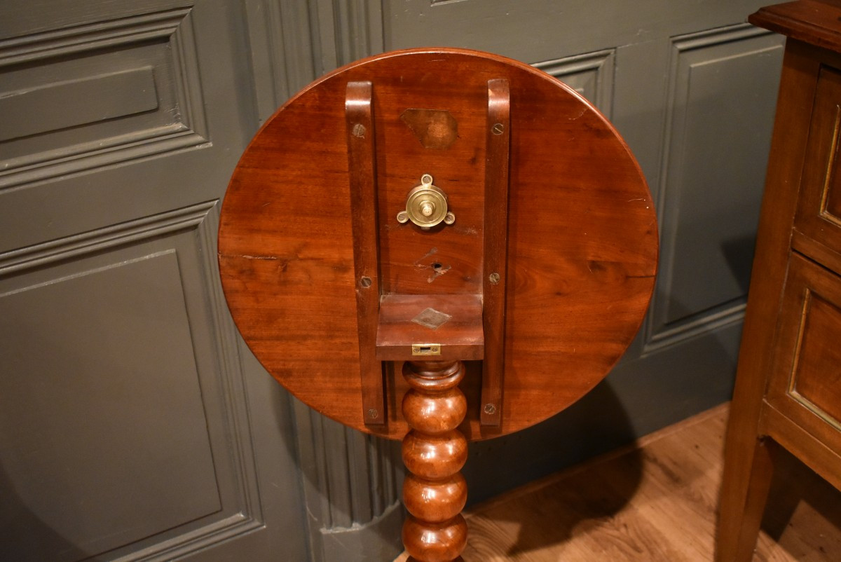 Petit guéridon basculant  en acajou-photo-8