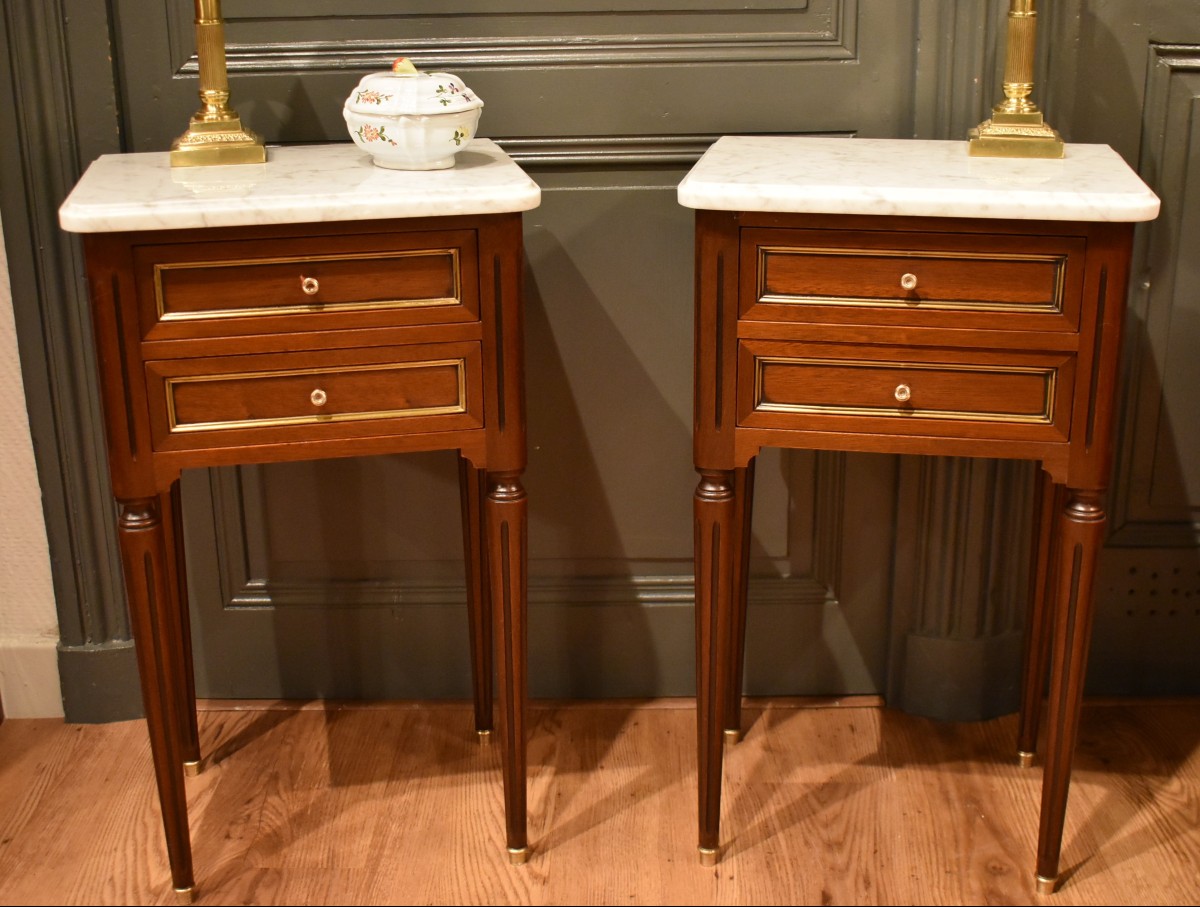 Paire de chevets de style Louis XVI-photo-2