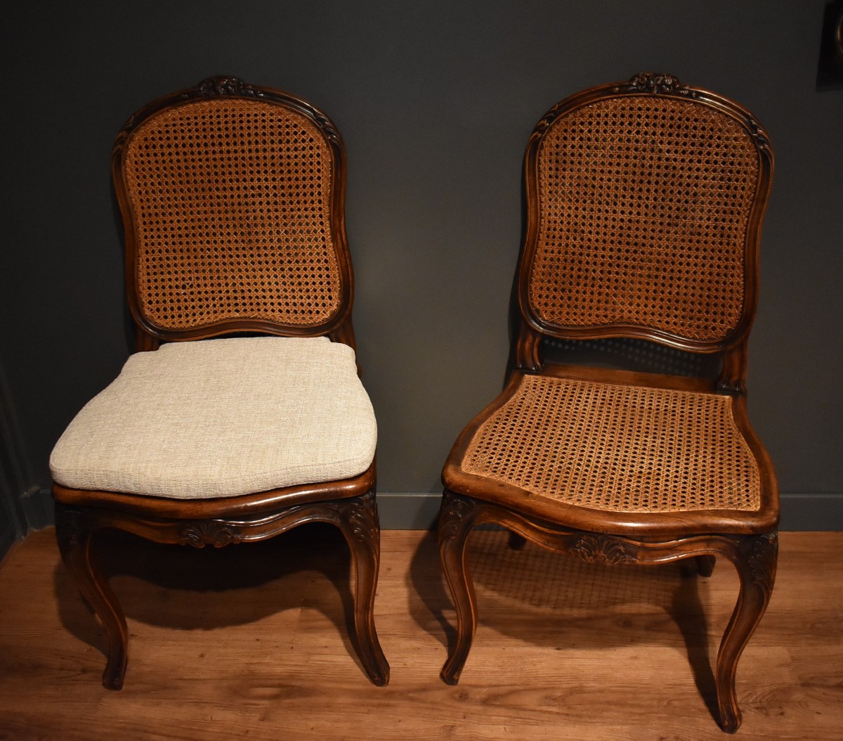 Set Of Eight Louis XV Style Cane Chairs-photo-4