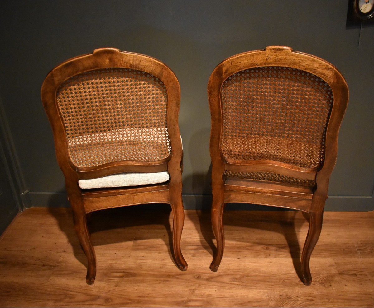 Set Of Eight Louis XV Style Cane Chairs-photo-6
