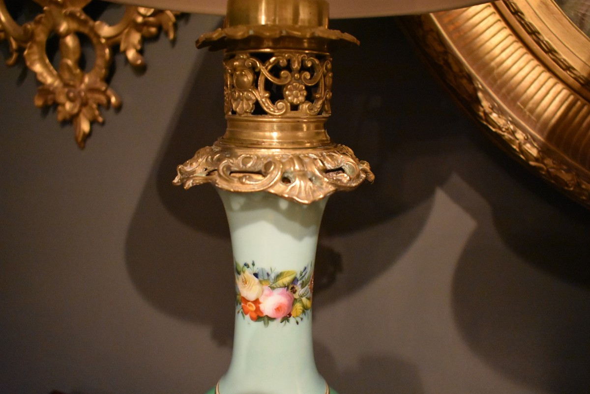 Paire de lampes en porcelaine et bronze-photo-4