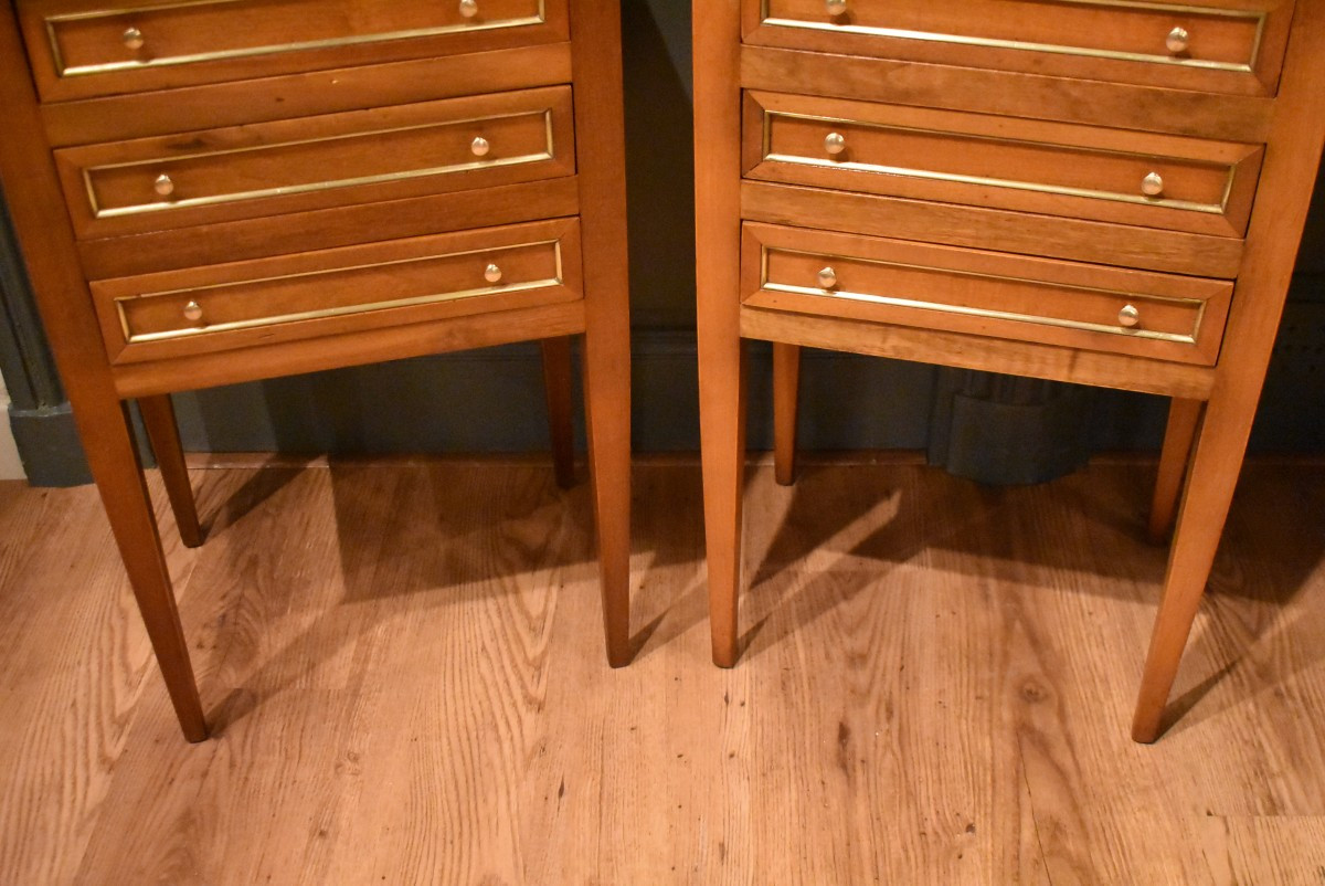 Pair Of Louis XVI Style Bedside Tables-photo-1