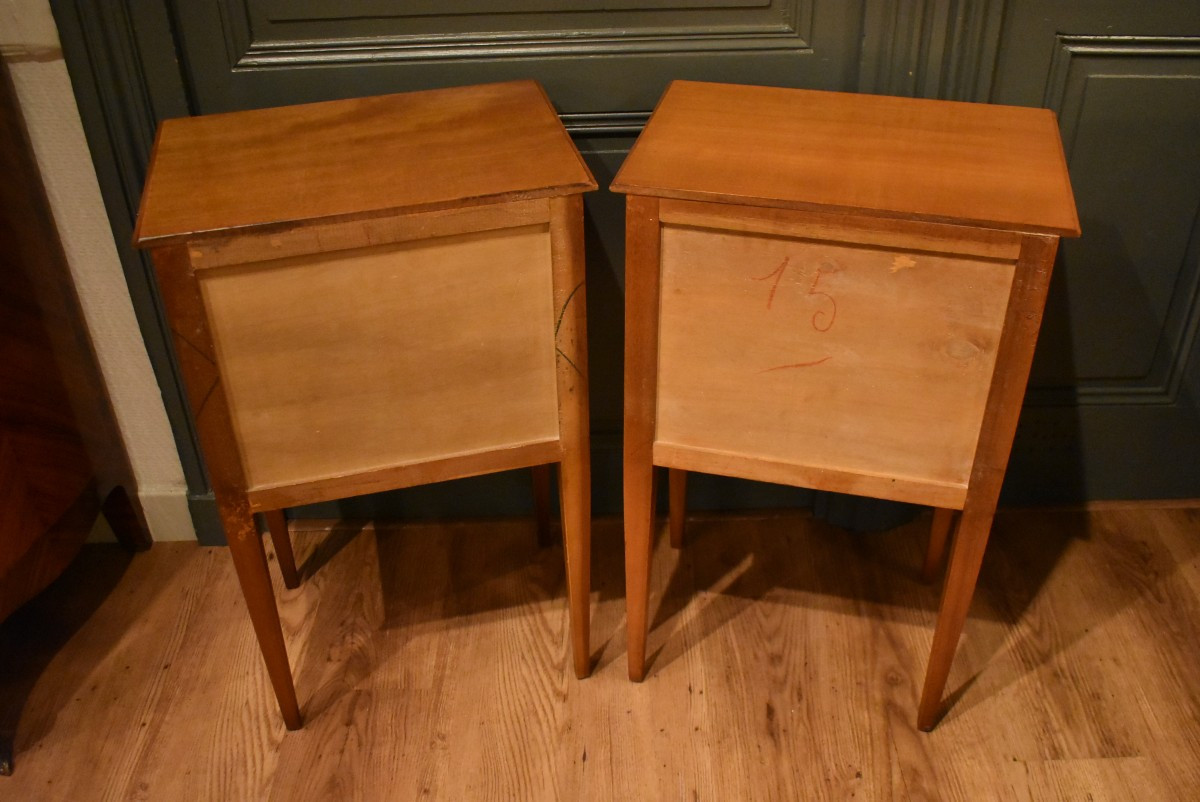 Pair Of Louis XVI Style Bedside Tables-photo-6