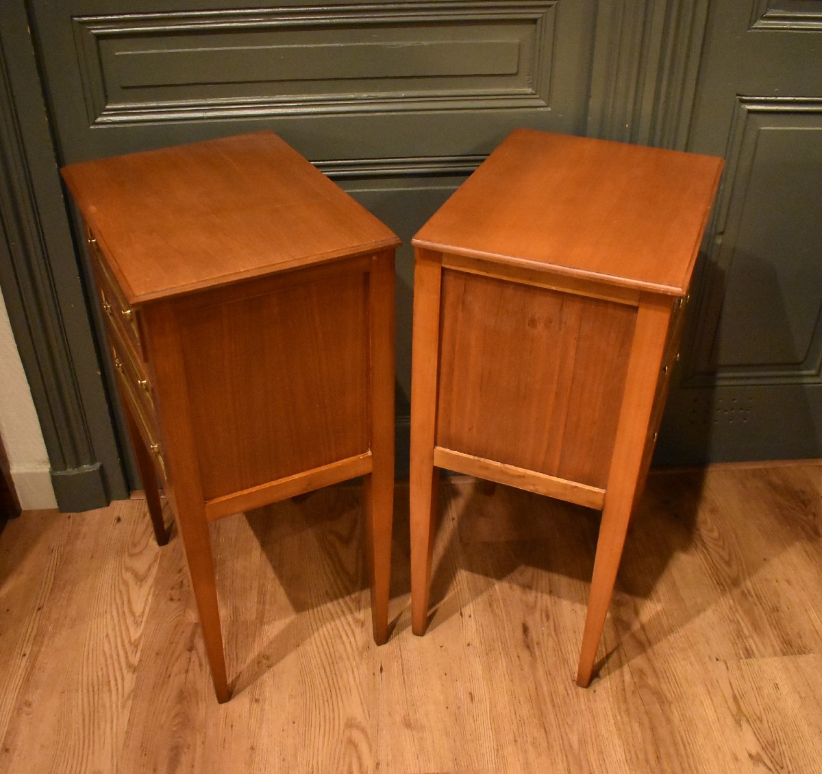 Pair Of Louis XVI Style Bedside Tables-photo-7