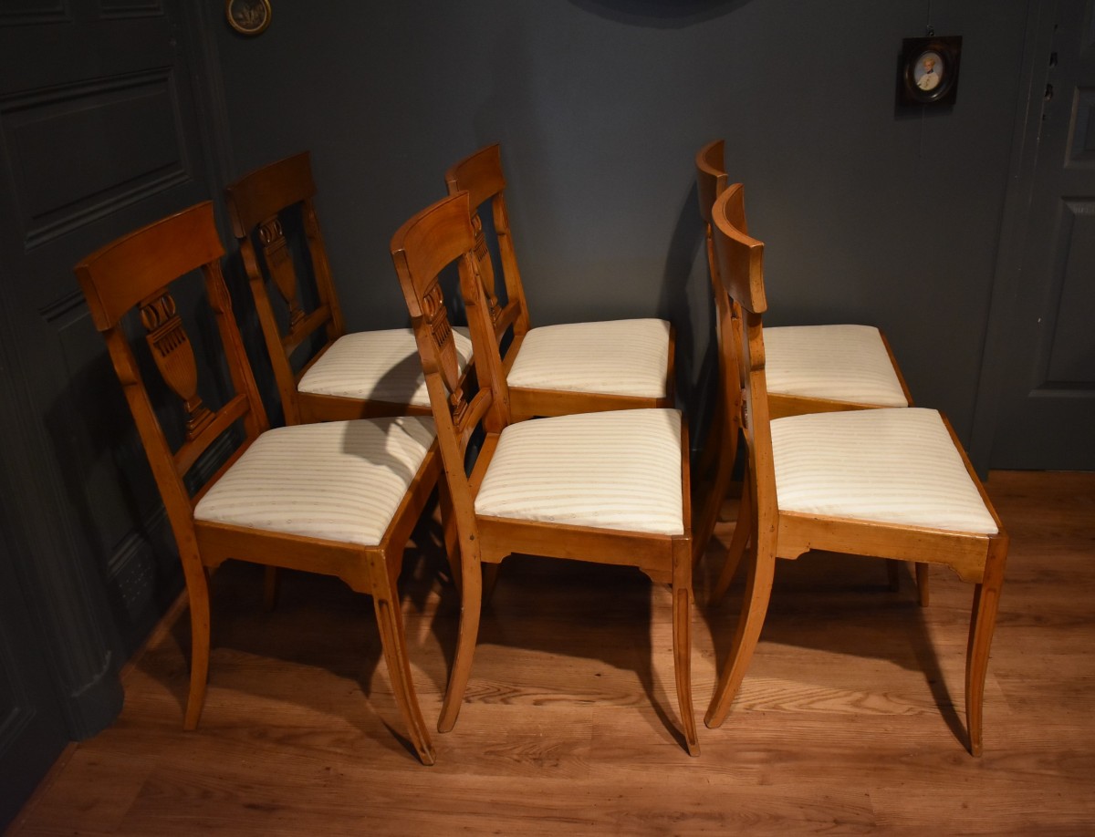 Set Of Six Directoire Style Chairs-photo-4