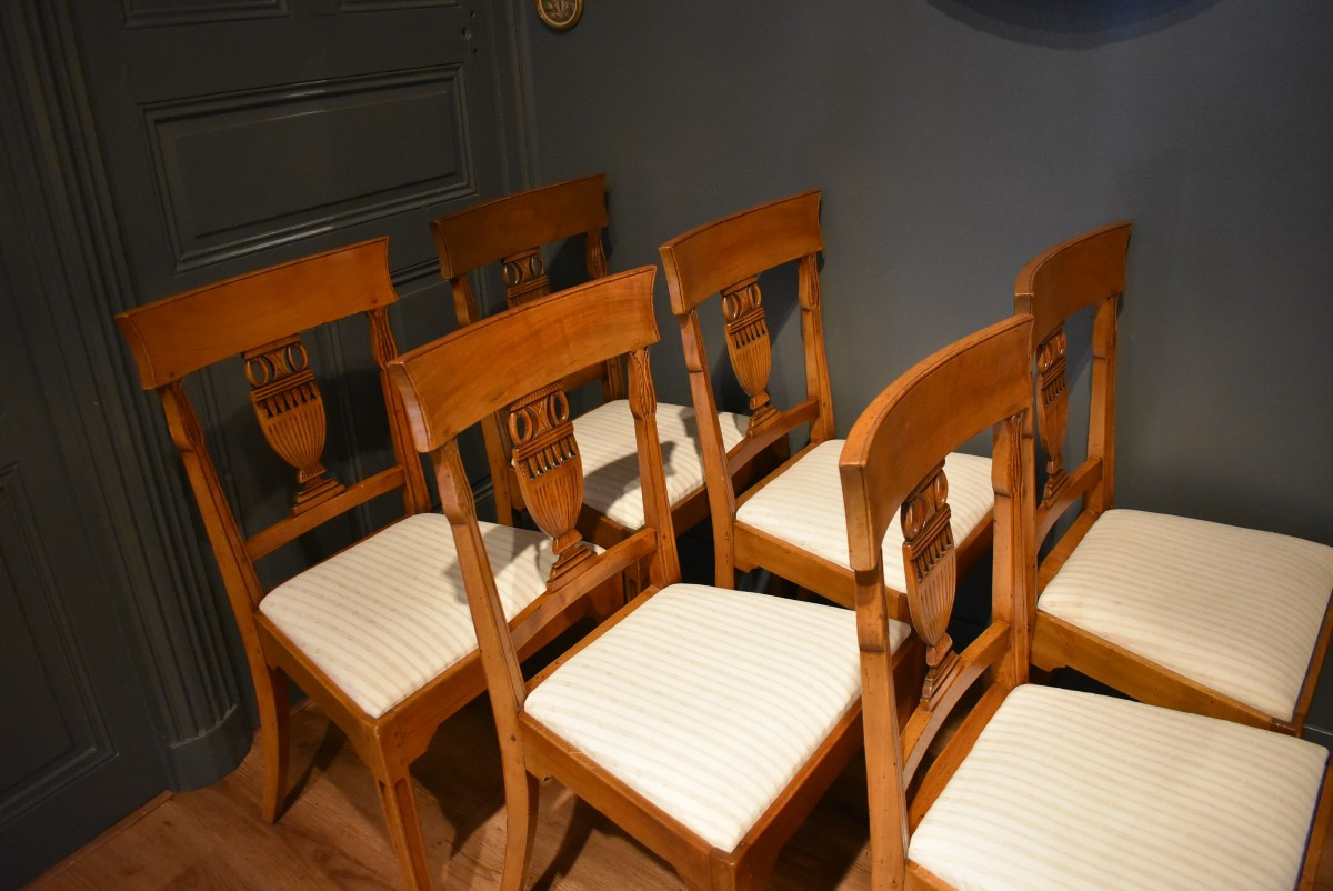 Set Of Six Directoire Style Chairs-photo-5