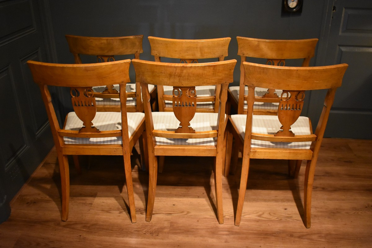 Set Of Six Directoire Style Chairs-photo-6
