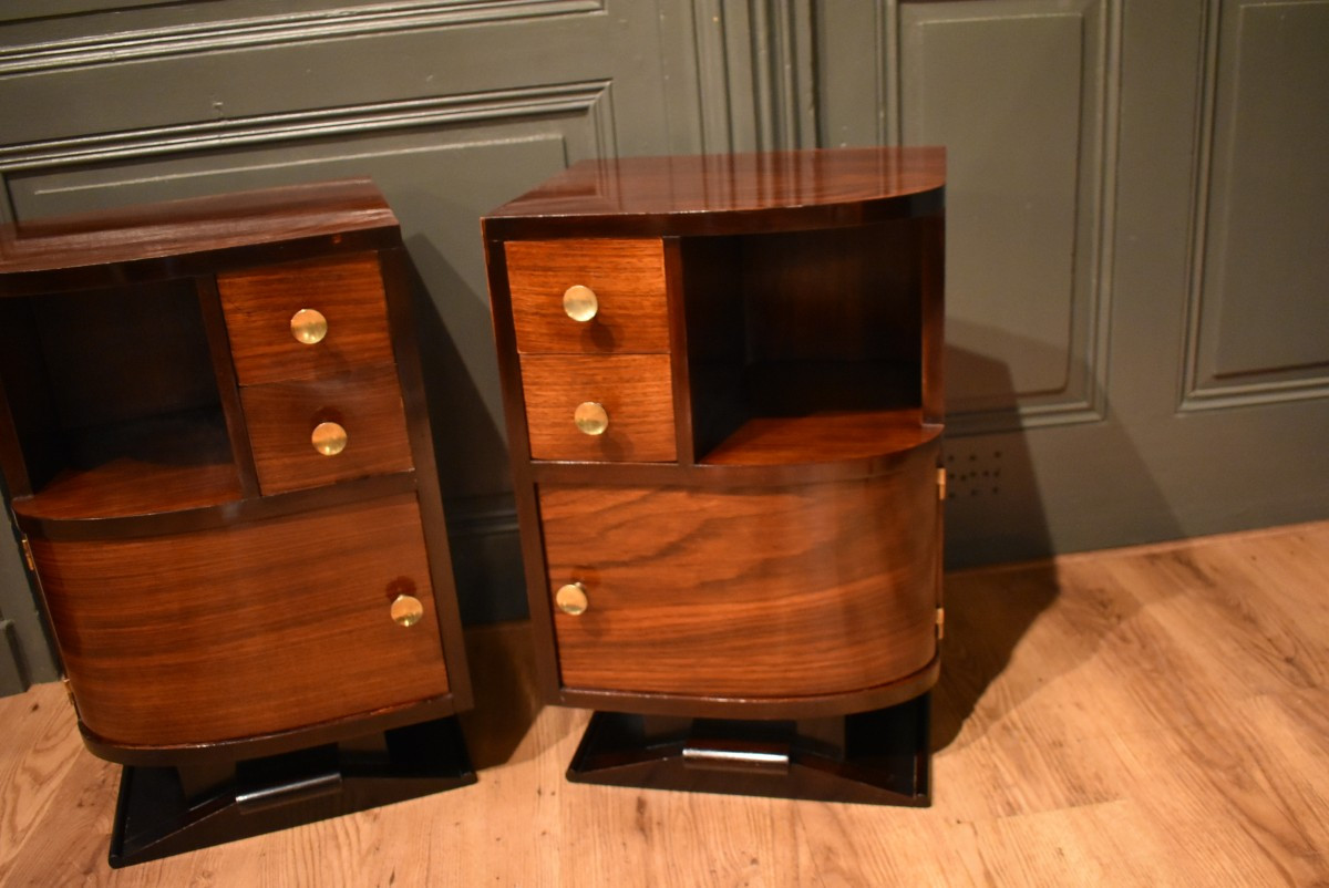 Pair Of Art Deco Bedside Tables-photo-1