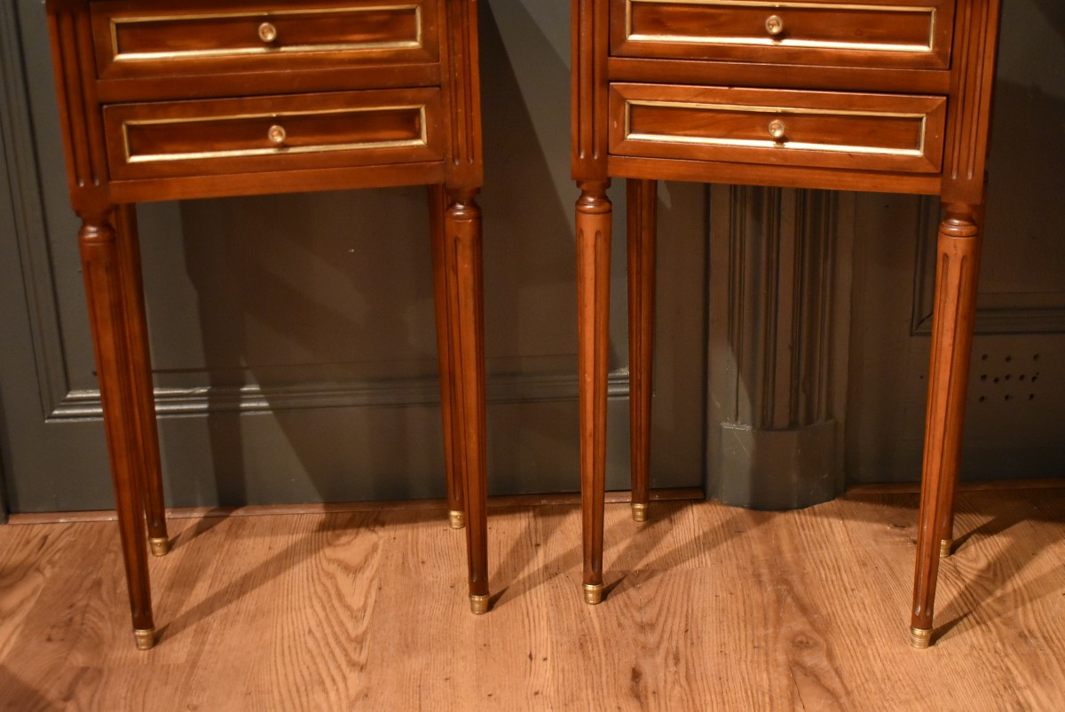 Pair Of Louis XVI Style Bedside Tables-photo-4