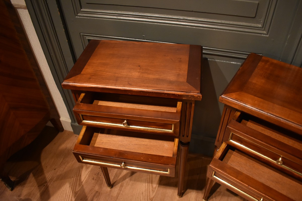 Pair Of Louis XVI Style Bedside Tables-photo-1