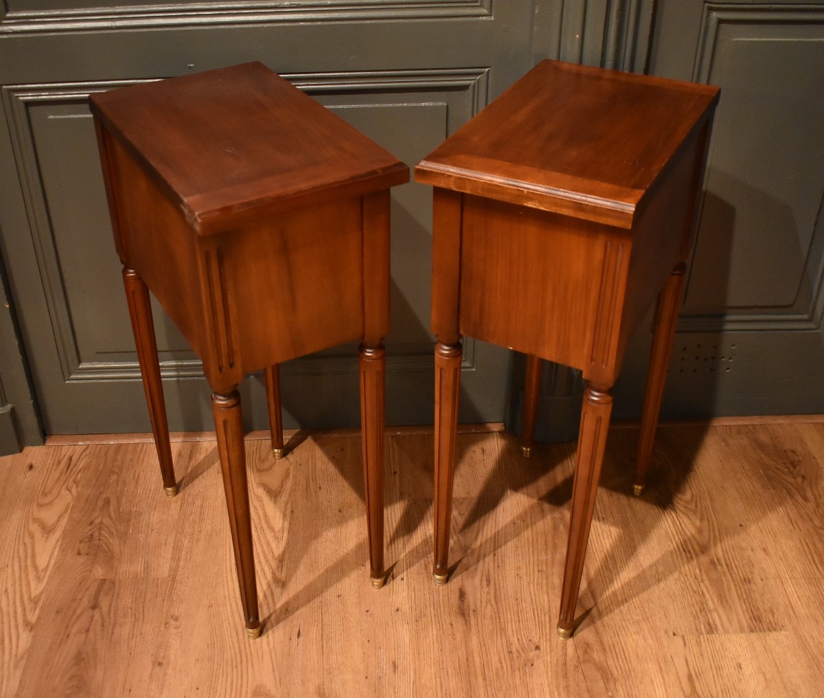 Pair Of Louis XVI Style Bedside Tables-photo-3