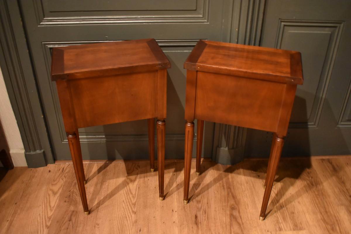 Pair Of Louis XVI Style Bedside Tables-photo-4