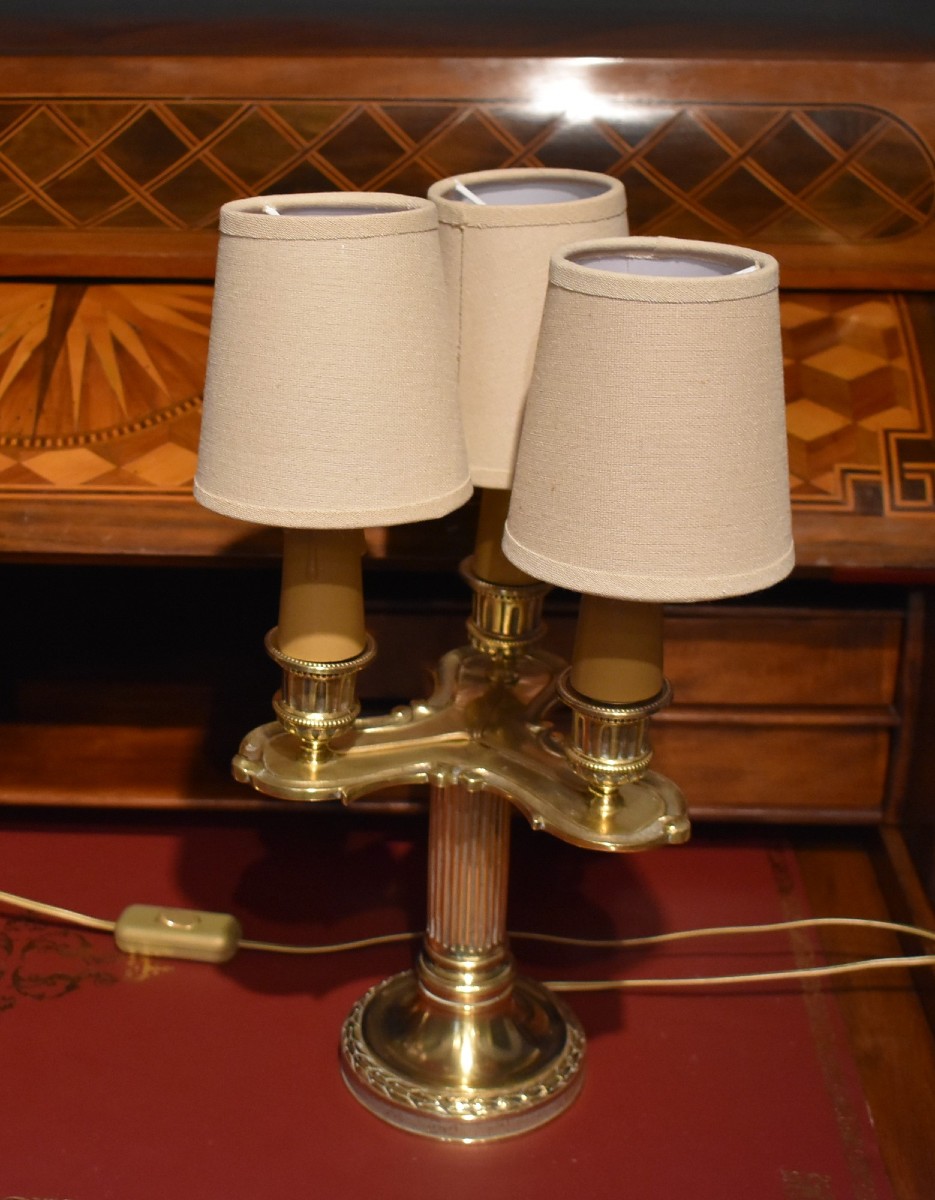 Paire de lampes bougeoirs de style Louis XVI-photo-3