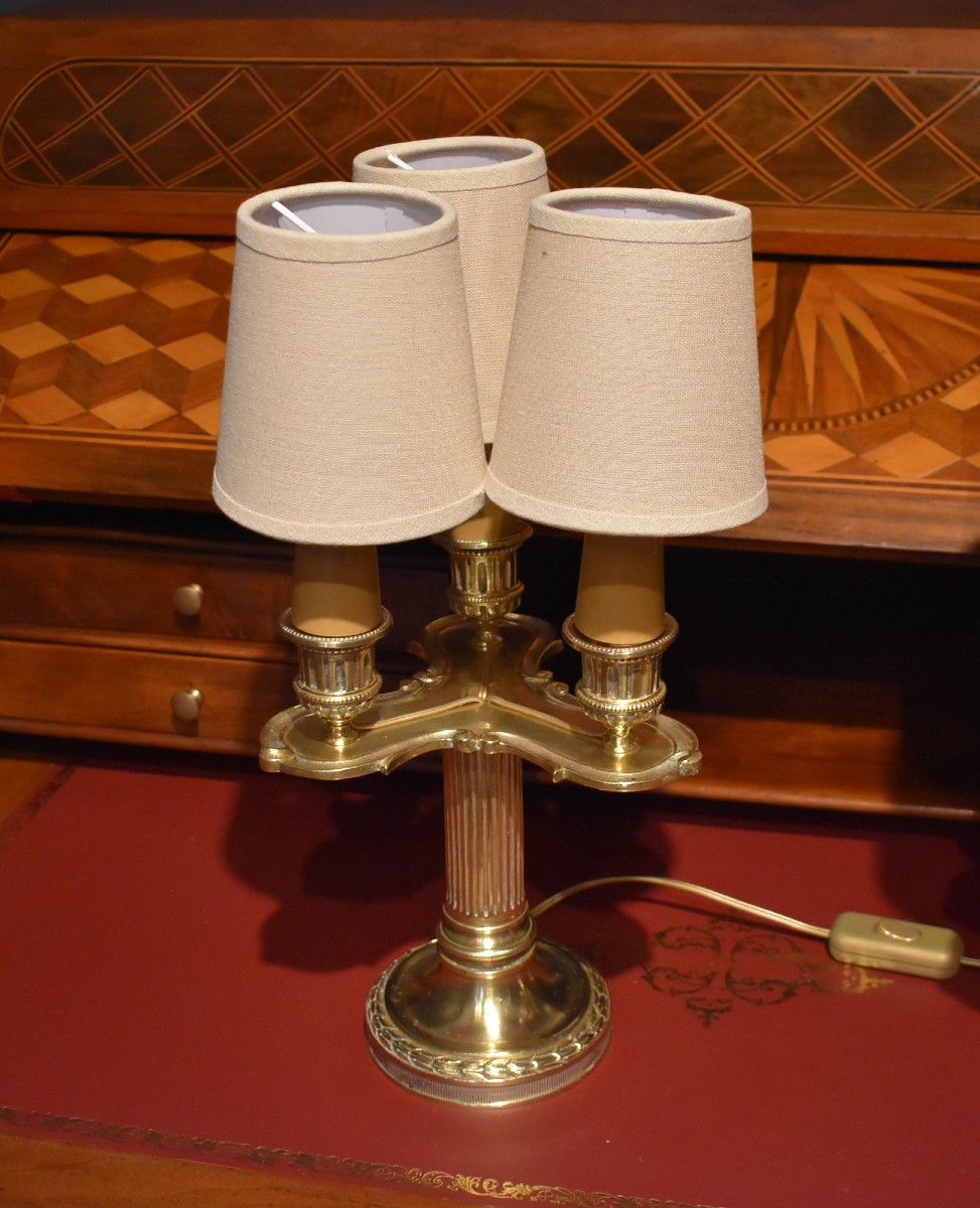 Paire de lampes bougeoirs de style Louis XVI-photo-4