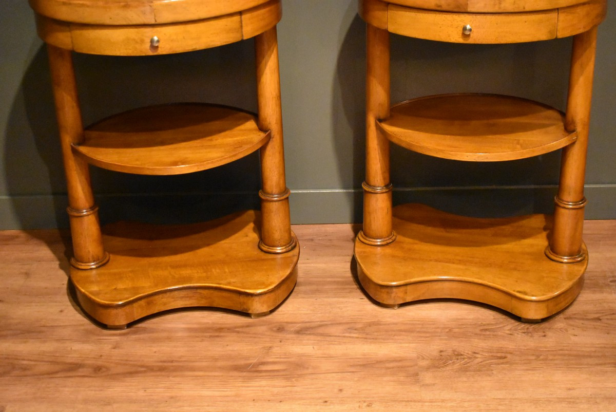Pair Of Empire Style Bedside Tables In Walnut-photo-4