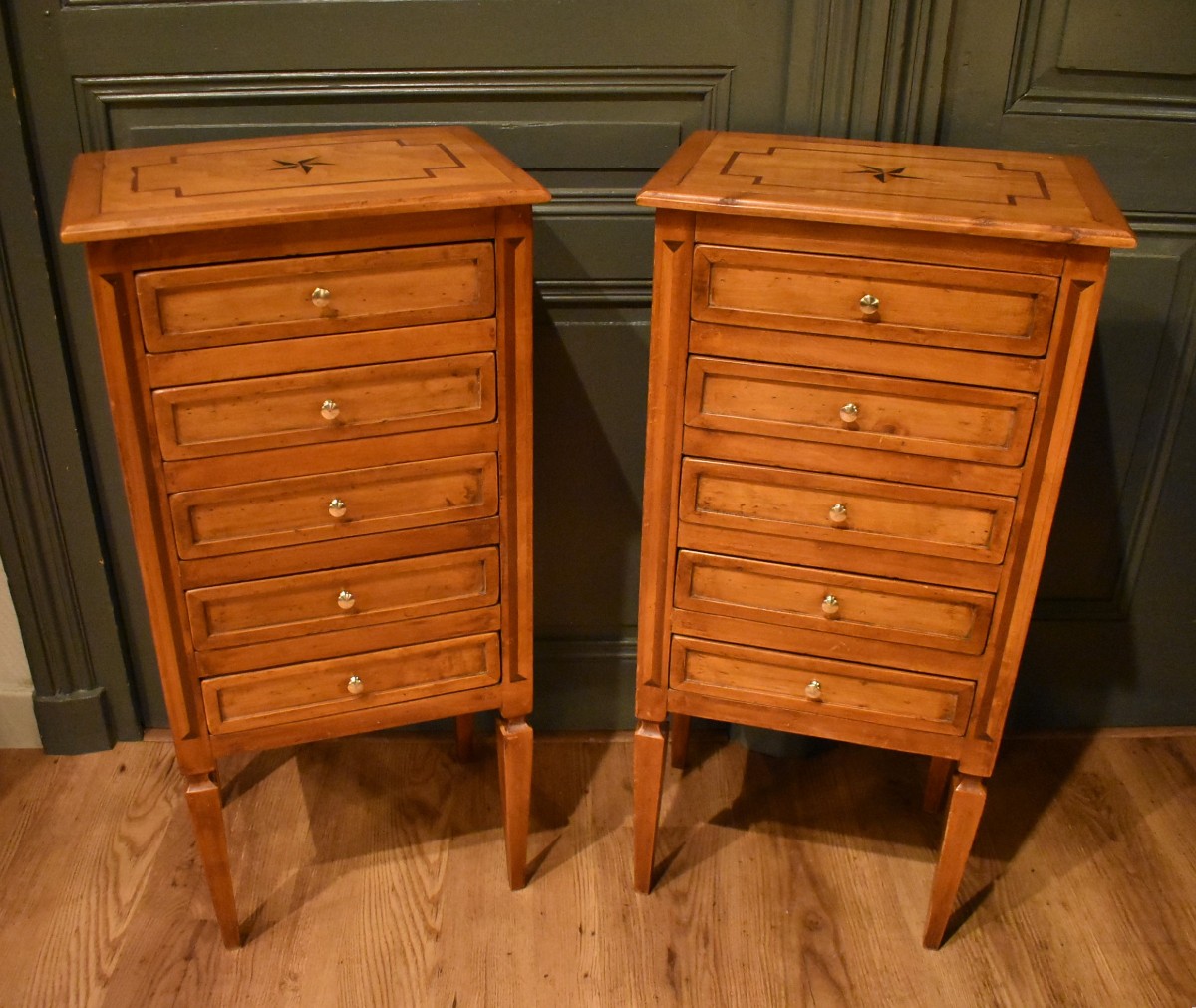Pair Of Louis XVI Style Bedside Tables-photo-2