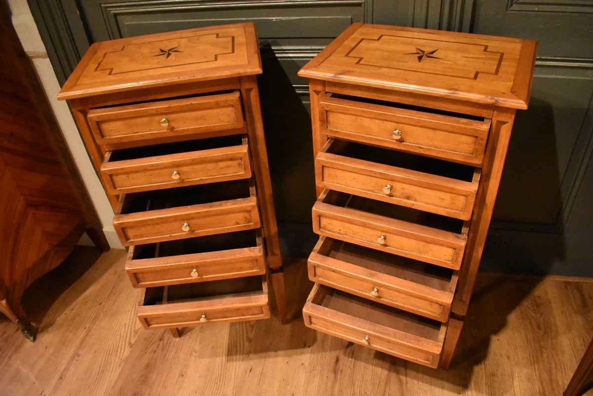 Pair Of Louis XVI Style Bedside Tables-photo-1