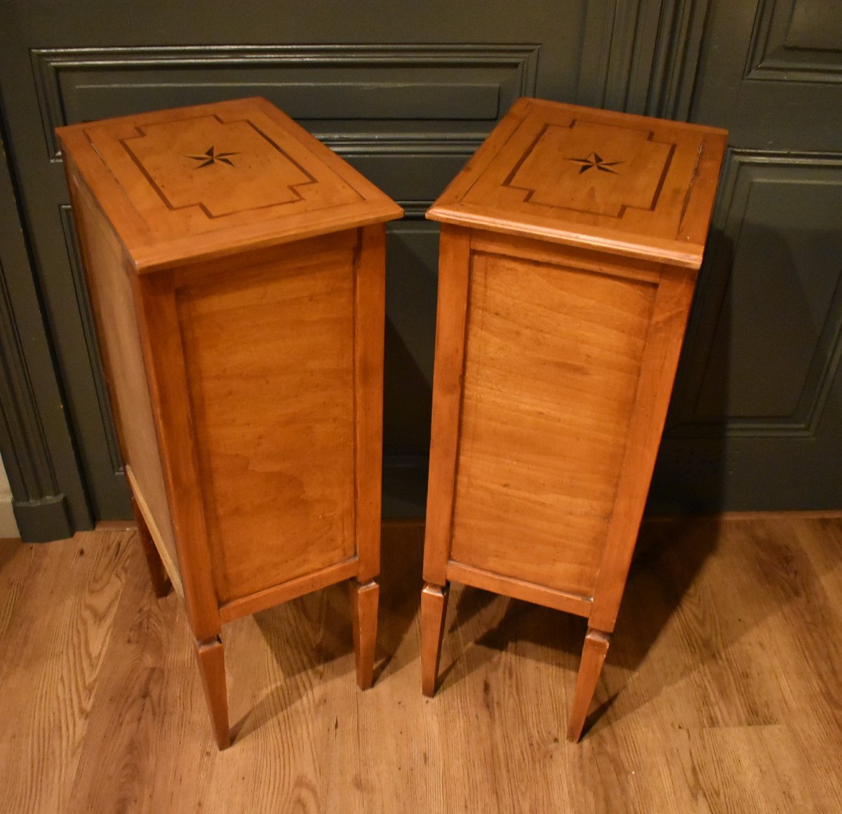 Pair Of Louis XVI Style Bedside Tables-photo-2