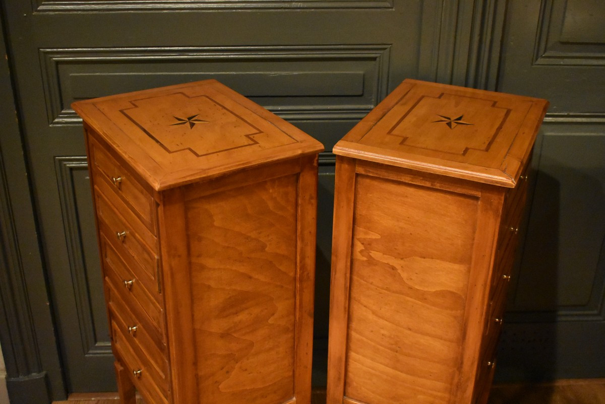 Pair Of Louis XVI Style Bedside Tables-photo-7