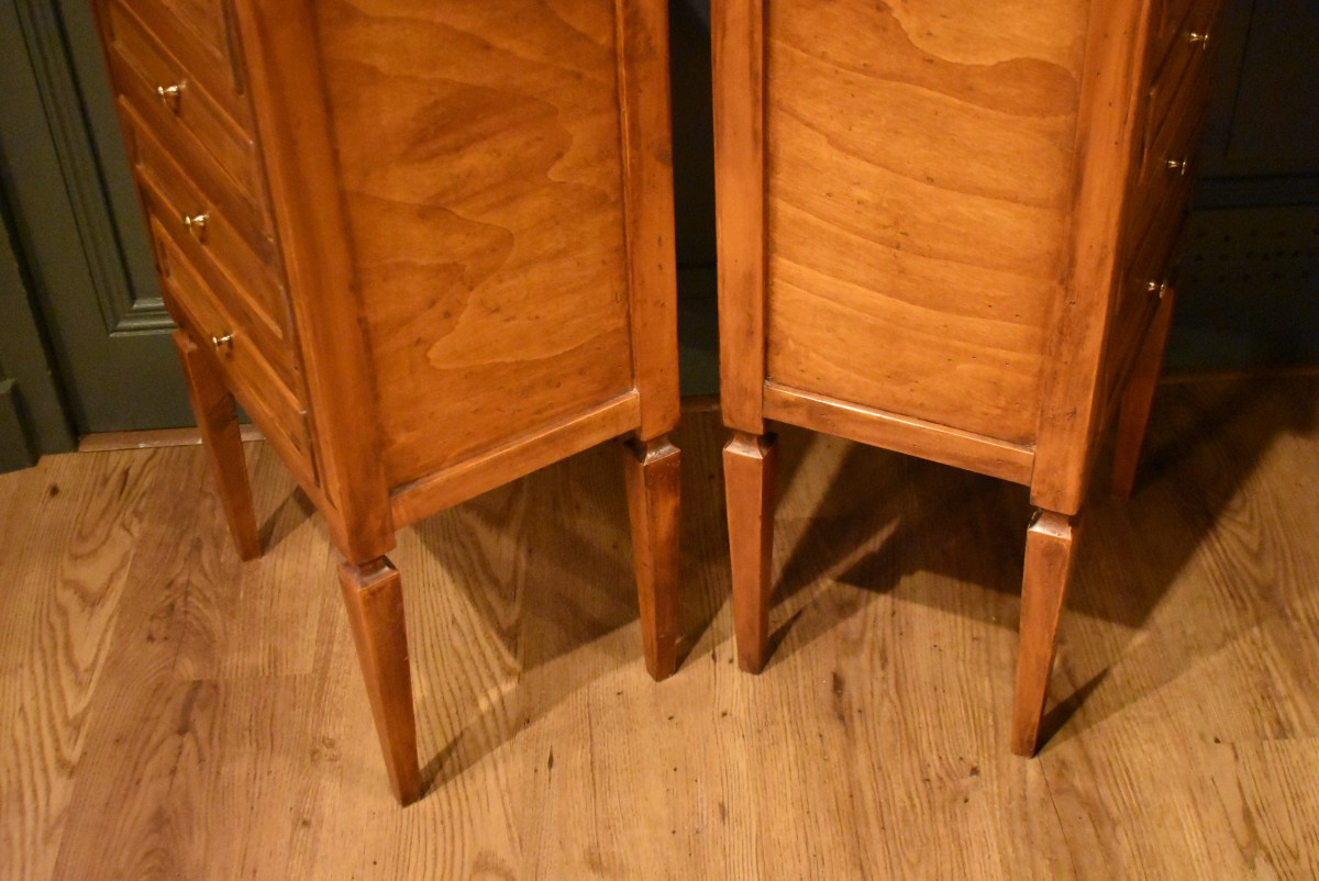 Pair Of Louis XVI Style Bedside Tables-photo-8