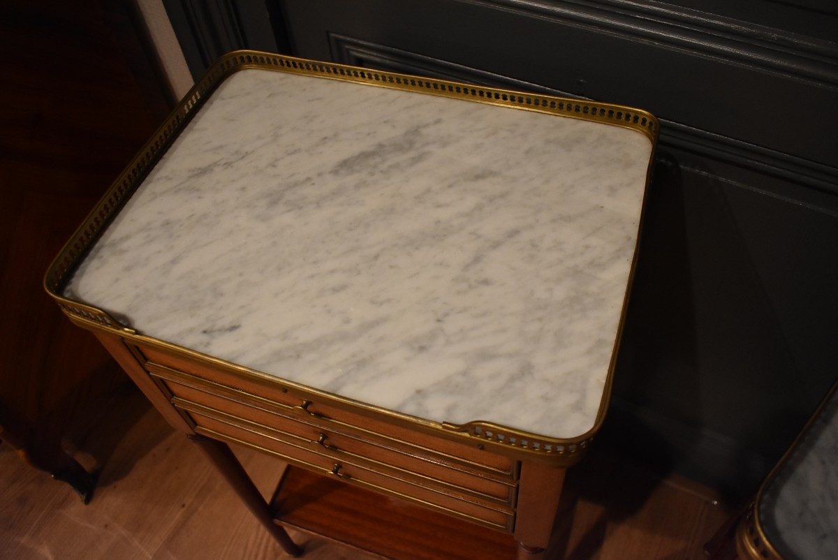 Pair Of Louis XVI Style Bedside Tables-photo-3