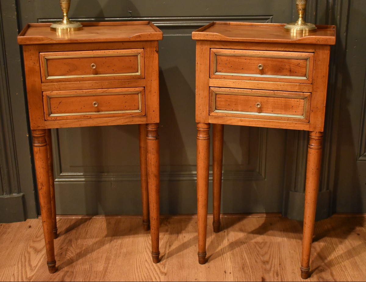 Paire de petits chevets de style Louis XVI-photo-2