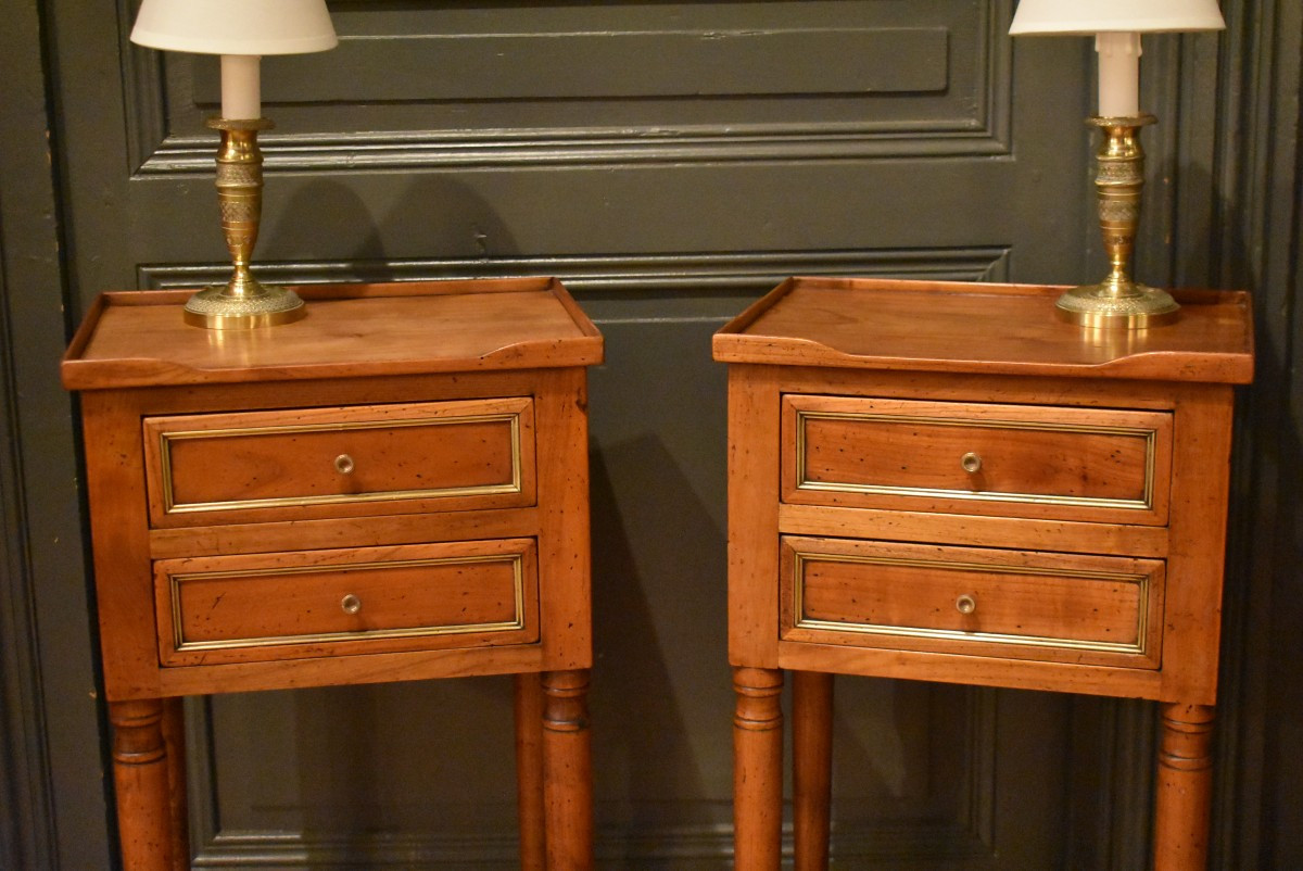 Paire de petits chevets de style Louis XVI-photo-3
