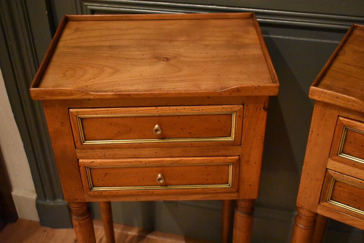 Paire de petits chevets de style Louis XVI-photo-2