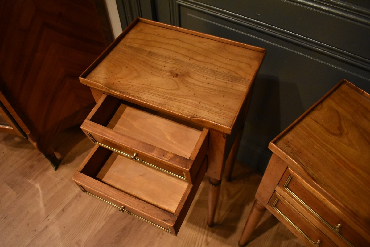 Paire de petits chevets de style Louis XVI-photo-4