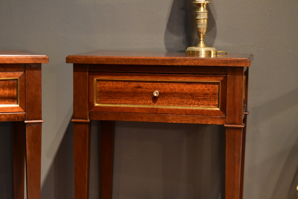 Pair Of Louis XVI Style Bedside Tables-photo-3