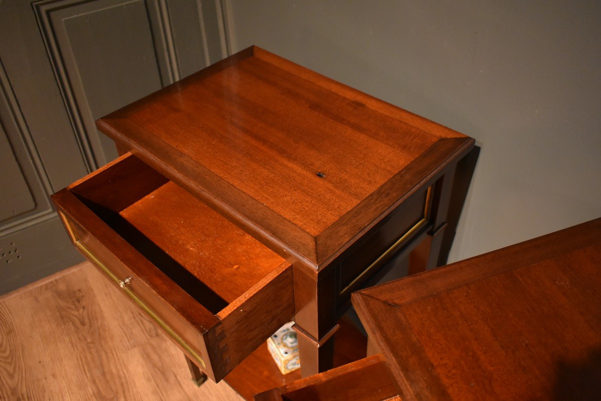 Pair Of Louis XVI Style Bedside Tables-photo-3