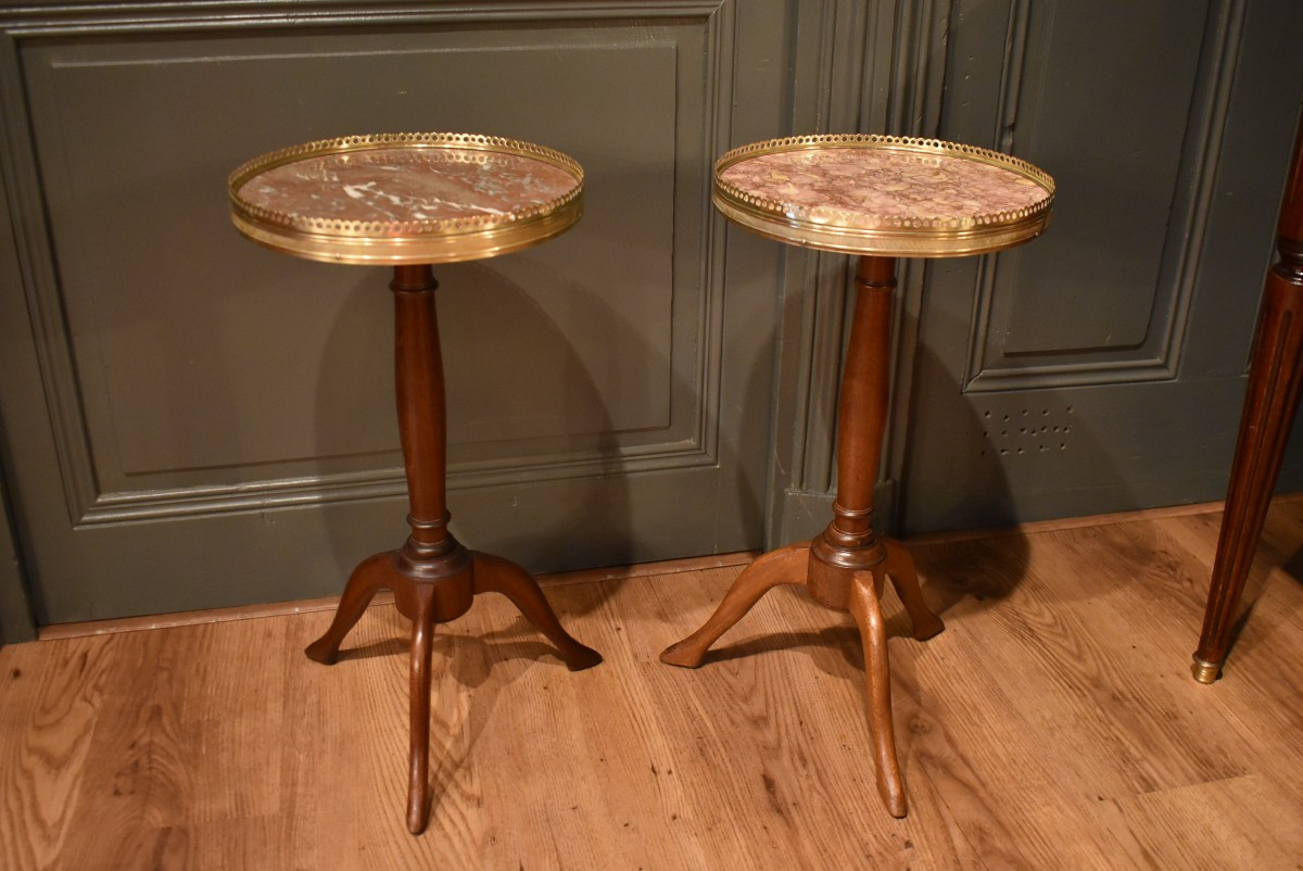 Two Small Louis XVI Pedestal Tables-photo-3