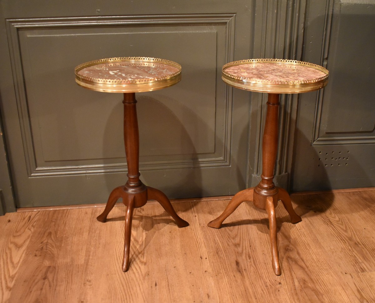 Two Small Louis XVI Pedestal Tables