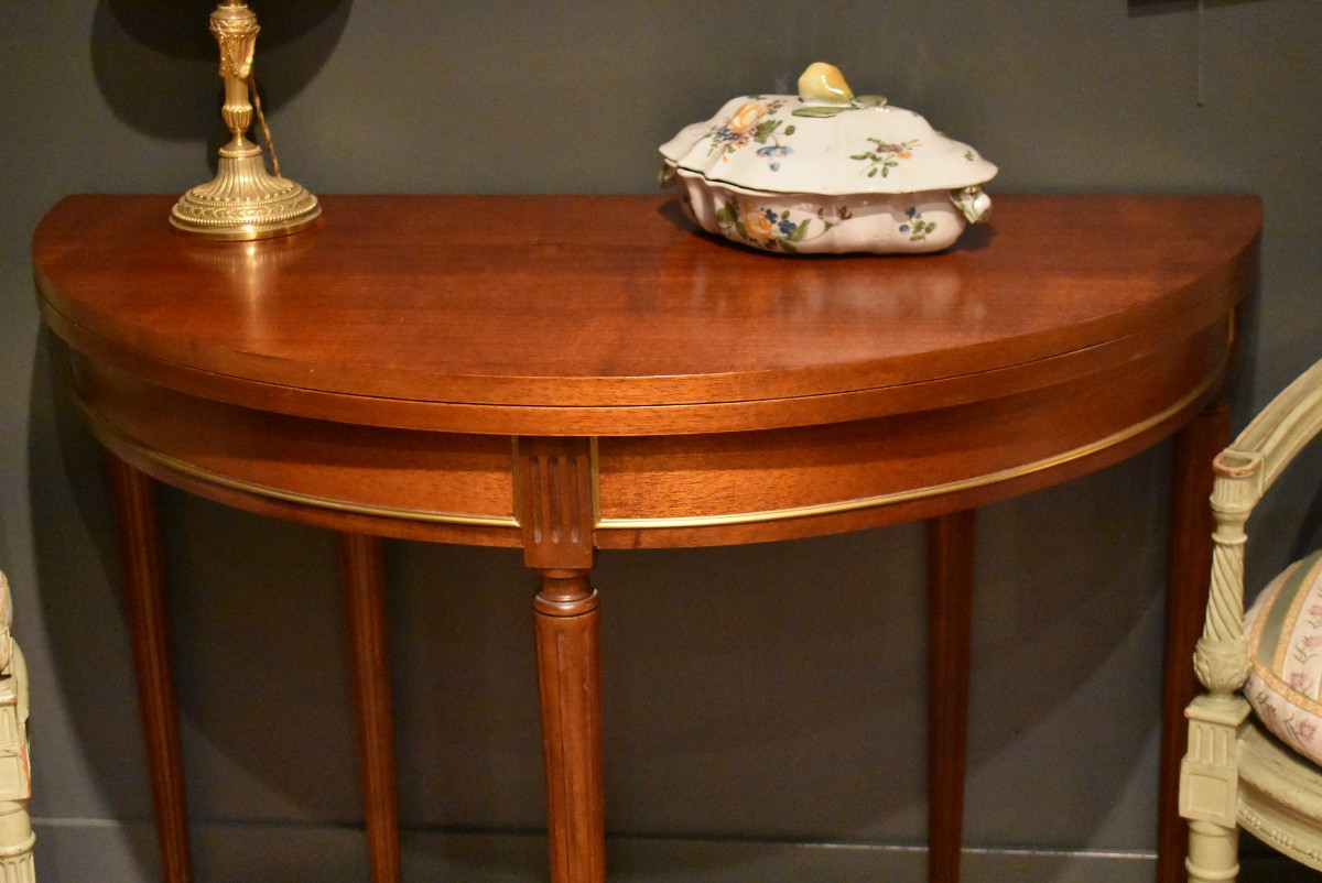 Table demi lune de style Louis XVI-photo-3