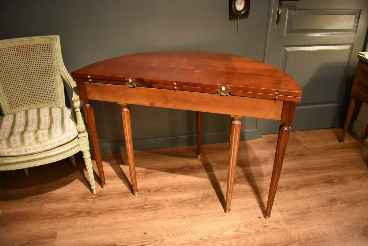 Table demi lune de style Louis XVI-photo-2