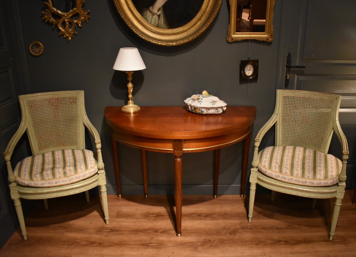 Table demi lune de style Louis XVI