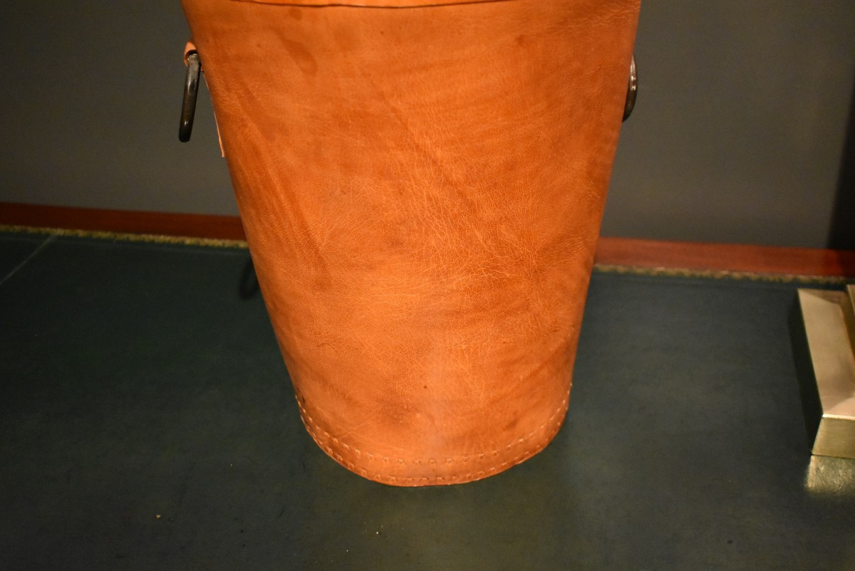 Leather Wastepaper Basket-photo-3