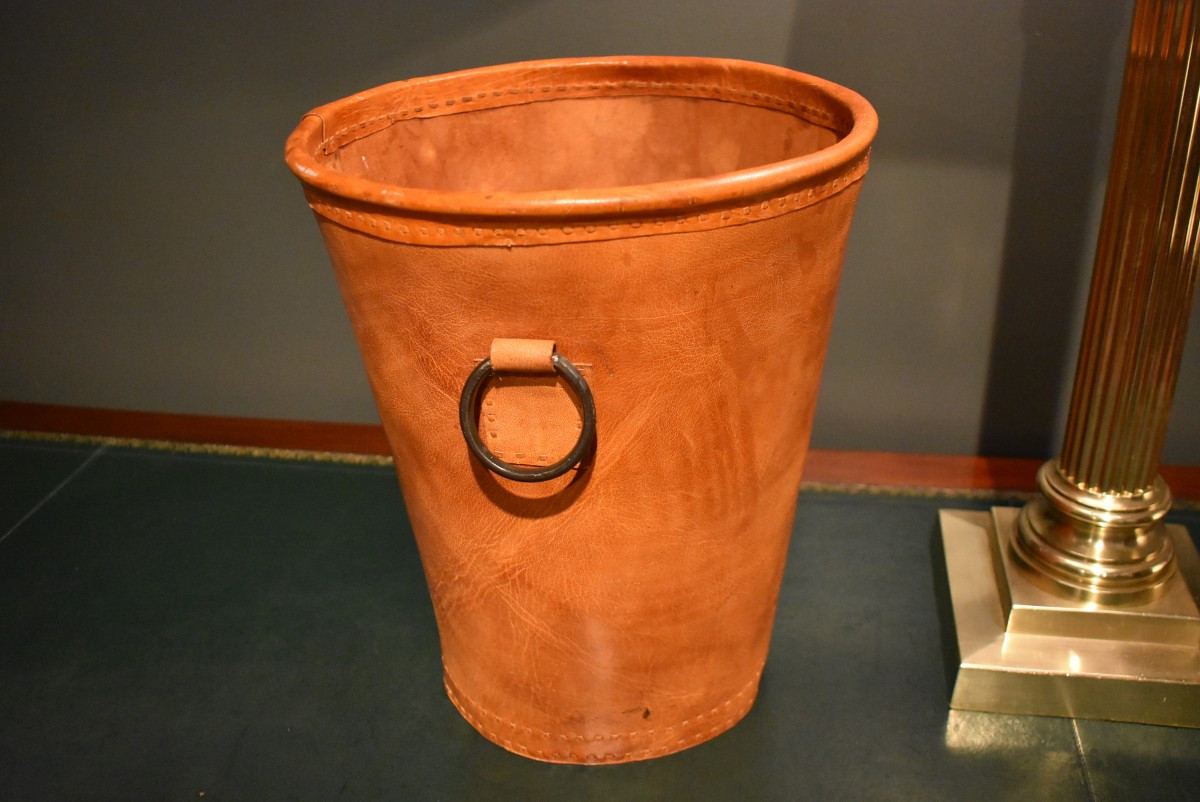 Leather Wastepaper Basket-photo-4