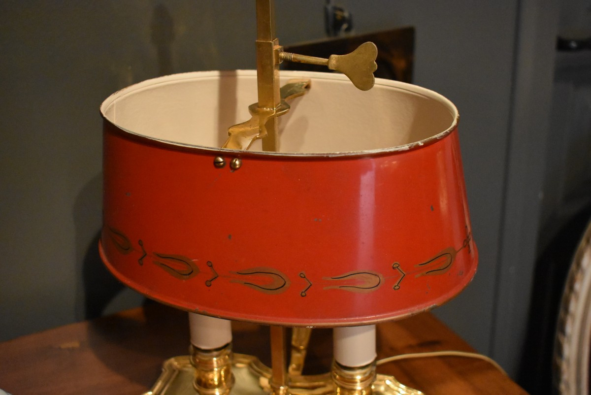 Small Bouillotte Lamp In Gilded Bronze-photo-2