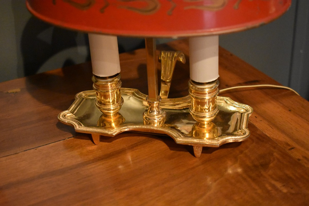 Small Bouillotte Lamp In Gilded Bronze-photo-3