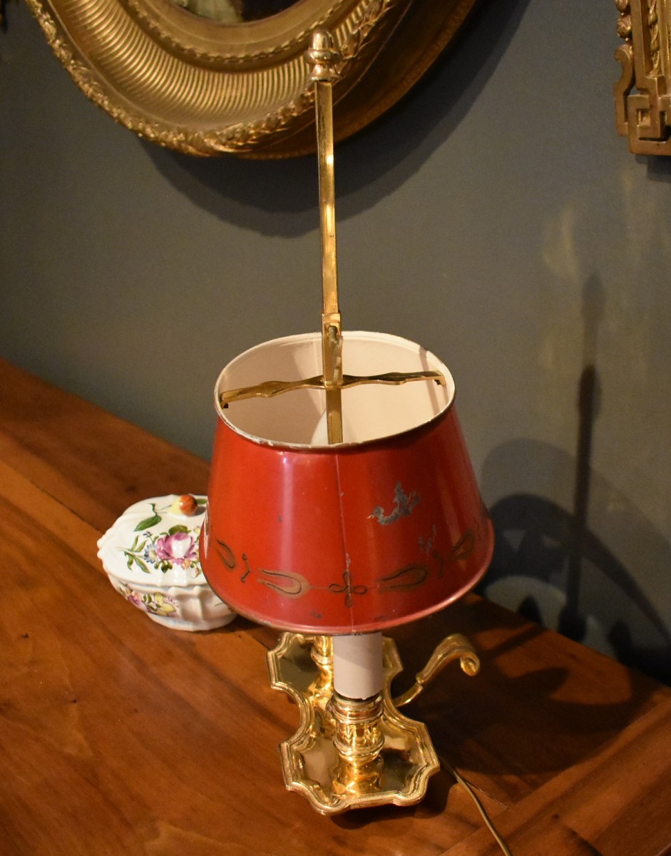 Small Bouillotte Lamp In Gilded Bronze-photo-2