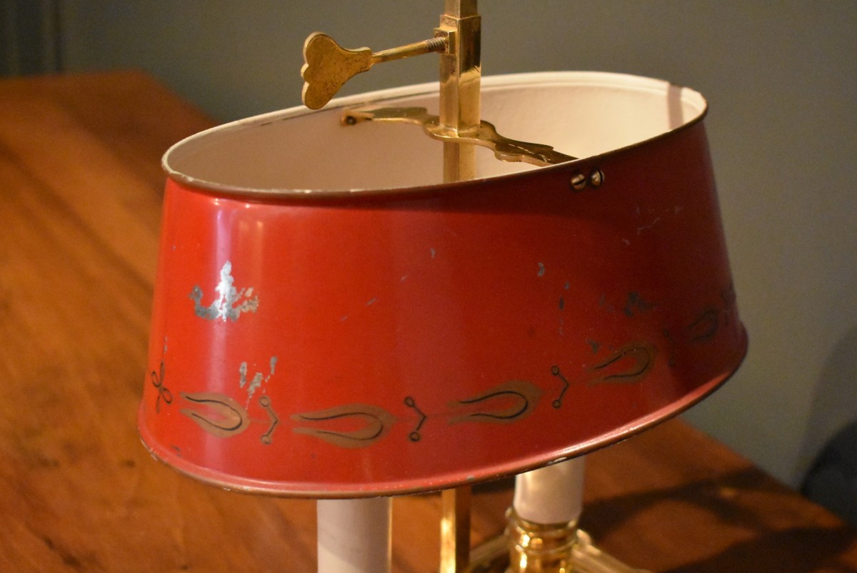 Small Bouillotte Lamp In Gilded Bronze-photo-4