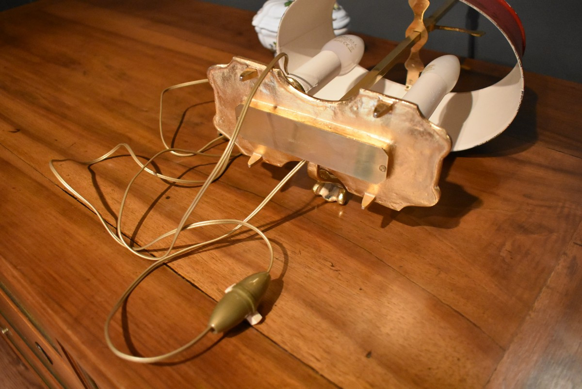Small Bouillotte Lamp In Gilded Bronze-photo-6