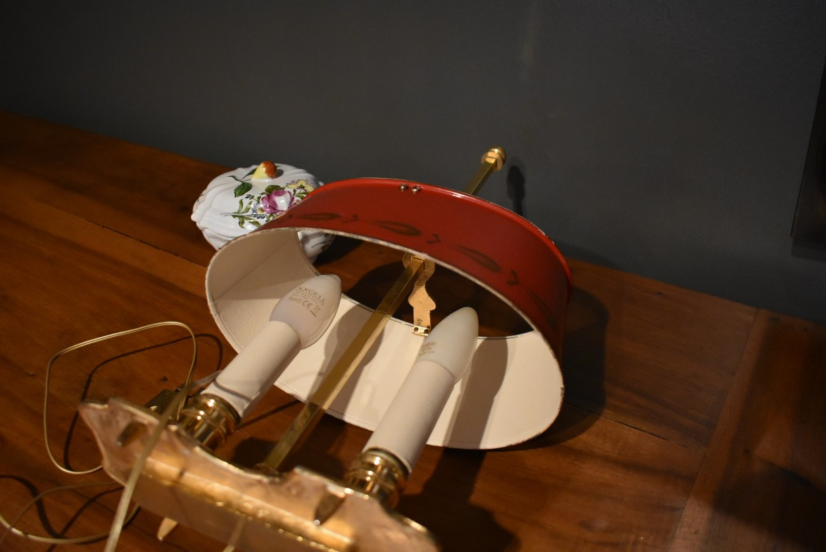 Small Bouillotte Lamp In Gilded Bronze-photo-7